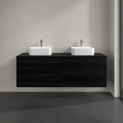 Bild von VILLEROY BOCH Collaro Waschbeckenunterschrank, 4 Auszüge, 1600 x 548 x 500 mm, Black Oak / Black Oak #C10700AB