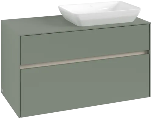 Obrázek VILLEROY BOCH Collaro toaletní skříňka, s osvětlením, 2 výsuvy, 1000 x 548 x 500 mm, Soft Green / Soft Green #C111B0AF