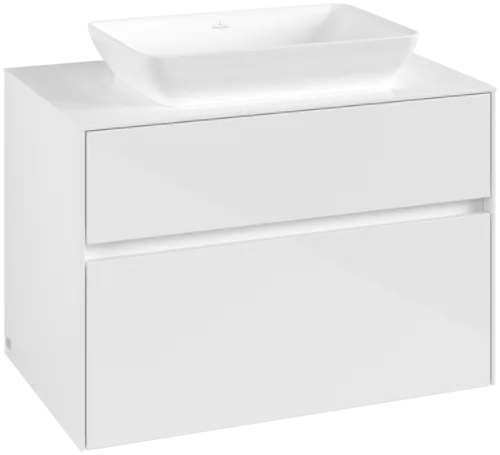 Obrázek VILLEROY BOCH Toaletní skříňka Collaro, 2 výsuvy, 800 x 548 x 500 mm, lesklá bílá / lesklá bílá #C10800DH
