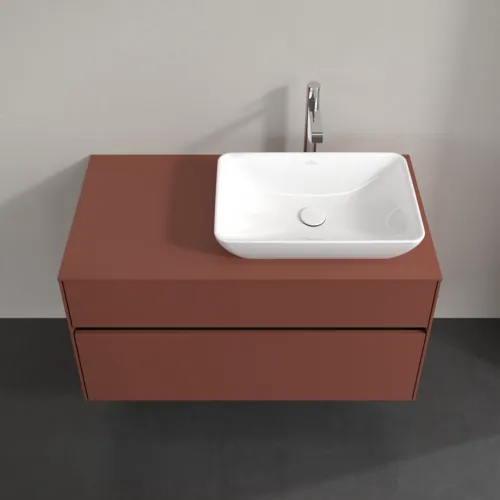 Bild von VILLEROY BOCH Collaro Waschbeckenunterschrank, mit Beleuchtung, 2 Auszüge, 1000 x 548 x 500 mm, Wine Red / Wine Red #C111B0AH