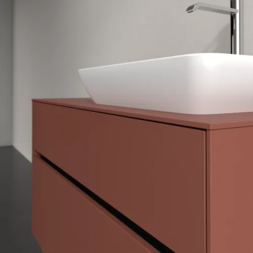 Bild von VILLEROY BOCH Collaro Waschbeckenunterschrank, mit Beleuchtung, 2 Auszüge, 1000 x 548 x 500 mm, Wine Red / Wine Red #C111B0AH
