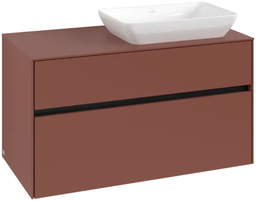 Picture of VILLEROY BOCH Collaro Vanity unit, with lighting, 2 pull-out compartments, 1000 x 548 x 500 mm, Wine Red / Wine Red #C111B0AH
