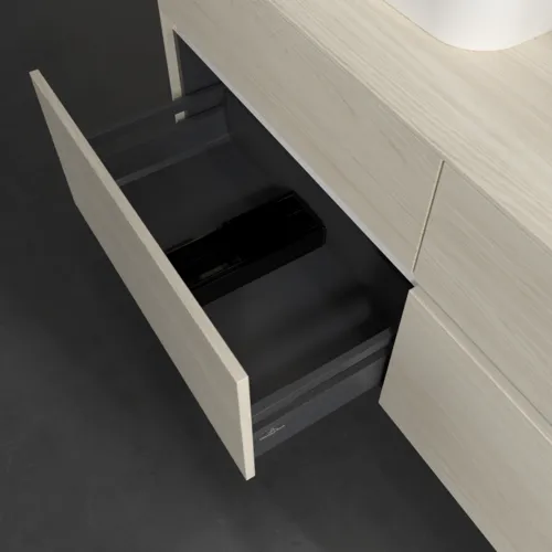 Bild von VILLEROY BOCH Collaro Waschbeckenunterschrank, mit Beleuchtung, 4 Auszüge, 1400 x 548 x 500 mm, White Oak / White Oak #C103B0AA
