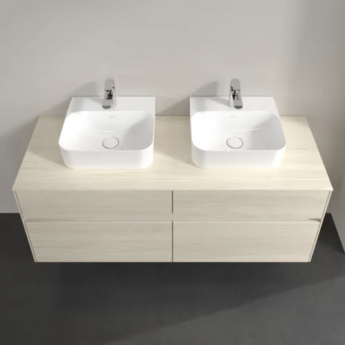 Bild von VILLEROY BOCH Collaro Waschbeckenunterschrank, mit Beleuchtung, 4 Auszüge, 1400 x 548 x 500 mm, White Oak / White Oak #C103B0AA