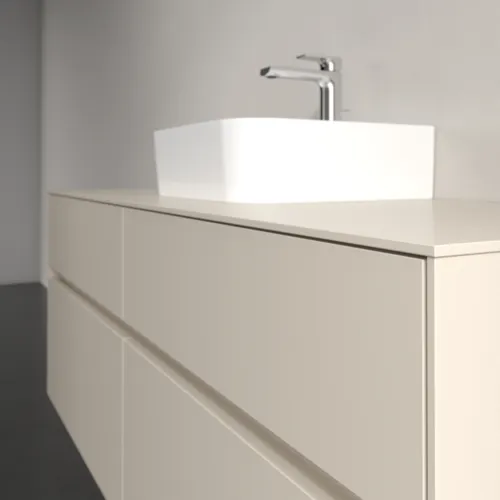VILLEROY BOCH Collaro Waschbeckenunterschrank, mit Beleuchtung, 4 Auszüge, 1400 x 548 x 500 mm, Cashmere Grey / Cashmere Grey #C100B0VN, Bild 6