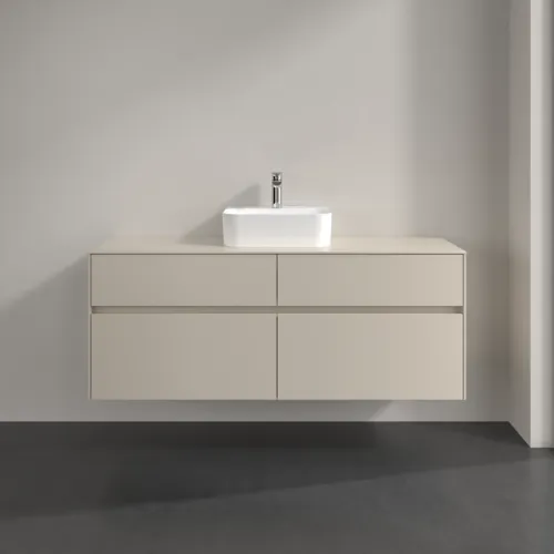 VILLEROY BOCH Collaro Waschbeckenunterschrank, mit Beleuchtung, 4 Auszüge, 1400 x 548 x 500 mm, Cashmere Grey / Cashmere Grey #C100B0VN, Bild 3