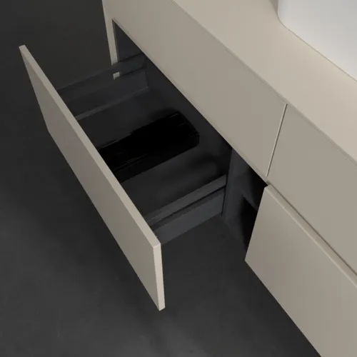 VILLEROY BOCH Collaro Waschbeckenunterschrank, mit Beleuchtung, 4 Auszüge, 1400 x 548 x 500 mm, Cashmere Grey / Cashmere Grey #C100B0VN, Bild 7