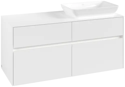 Obrázek VILLEROY BOCH Collaro toaletní skříňka, s osvětlením, 4 výsuvy, 1200 x 548 x 500 mm, bílá matná / bílá matná #C114B0MS