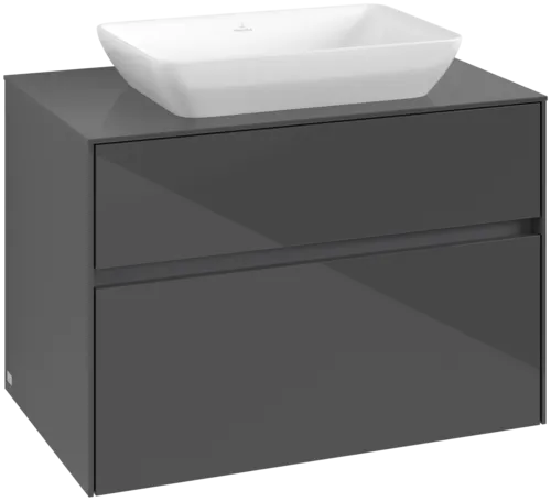 Obrázek VILLEROY BOCH Toaletní skříňka Collaro, 2 výsuvy, 800 x 548 x 500 mm, lesklá šedá / lesklá šedá #C10800FP