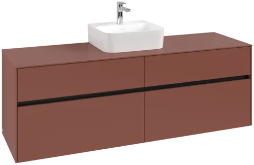 Picture of VILLEROY BOCH Collaro Vanity unit, with lighting, 4 pull-out compartments, 1600 x 548 x 500 mm, Wine Red / Wine Red #C104B0AH