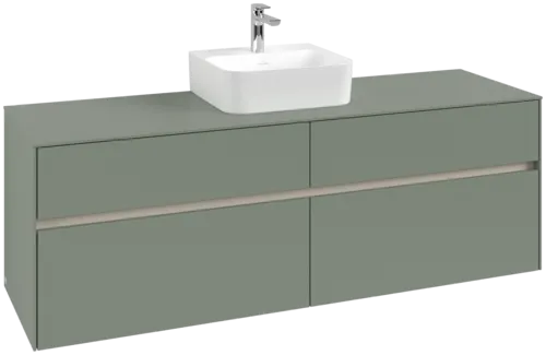 Obrázek VILLEROY BOCH Toaletní skříňka Collaro, s osvětlením, 4 výsuvy, 1600 x 548 x 500 mm, Soft Green / Soft Green #C104B0AF