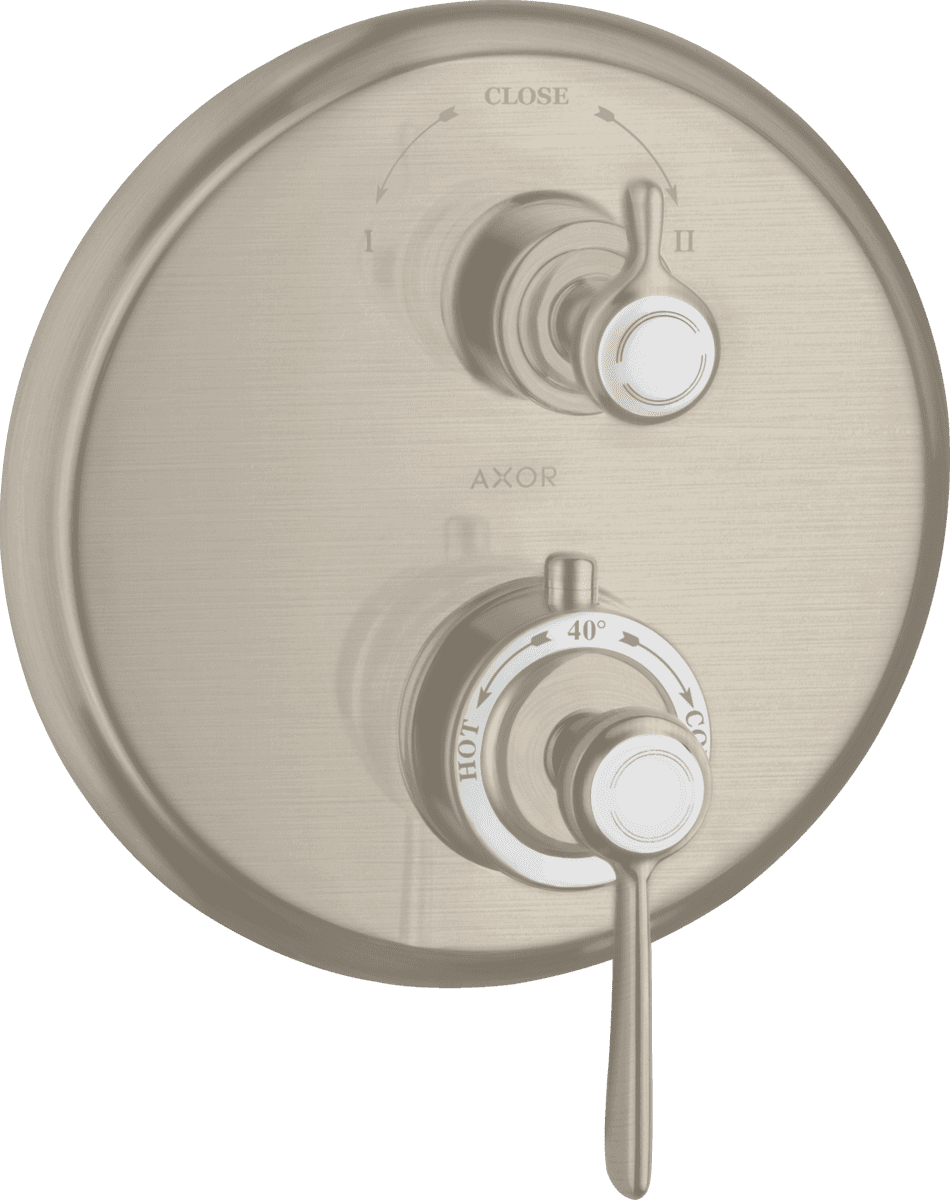 Bild von HANSGROHE AXOR Montreux Thermostat Unterputz mit Hebelgriff und Ab- und Umstellventil Brushed Nickel 16821820