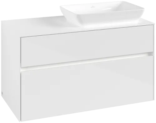 Obrázek VILLEROY BOCH Collaro toaletní skříňka, s osvětlením, 2 výsuvy, 1000 x 548 x 500 mm, lesklá bílá / lesklá bílá #C111B0DH