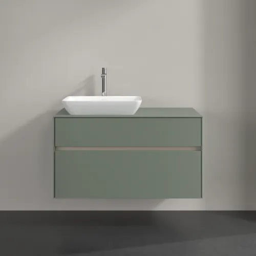 Bild von VILLEROY BOCH Collaro Waschbeckenunterschrank, mit Beleuchtung, 2 Auszüge, 1000 x 548 x 500 mm, Soft Green / Soft Green #C110B0AF