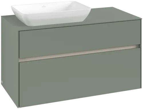 Picture of VILLEROY BOCH Collaro Vanity unit, with lighting, 2 pull-out compartments, 1000 x 548 x 500 mm, Soft Green / Soft Green #C110B0AF