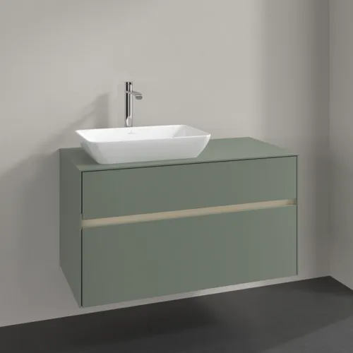 Bild von VILLEROY BOCH Collaro Waschbeckenunterschrank, mit Beleuchtung, 2 Auszüge, 1000 x 548 x 500 mm, Soft Green / Soft Green #C110B0AF