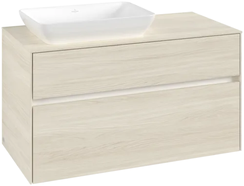Picture of VILLEROY BOCH Collaro Vanity unit, with lighting, 2 pull-out compartments, 1000 x 548 x 500 mm, White Oak / White Oak #C110B0AA