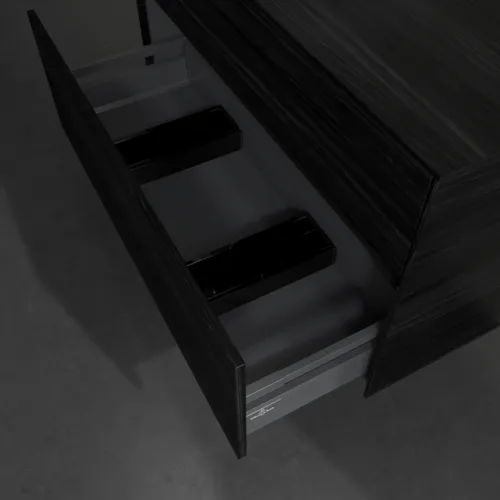 Bild von VILLEROY BOCH Collaro Waschbeckenunterschrank, mit Beleuchtung, 2 Auszüge, 1000 x 548 x 500 mm, Black Oak / Black Oak #C110B0AB