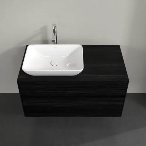 Bild von VILLEROY BOCH Collaro Waschbeckenunterschrank, mit Beleuchtung, 2 Auszüge, 1000 x 548 x 500 mm, Black Oak / Black Oak #C110B0AB