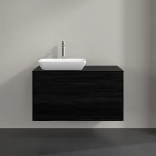Bild von VILLEROY BOCH Collaro Waschbeckenunterschrank, mit Beleuchtung, 2 Auszüge, 1000 x 548 x 500 mm, Black Oak / Black Oak #C110B0AB