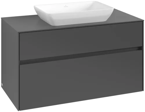 Obrázek VILLEROY BOCH Collaro toaletní skříňka, 2 výsuvy, 1000 x 548 x 500 mm, grafit / grafit #C10900VR
