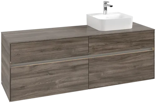 Picture of VILLEROY BOCH Collaro Vanity unit, with lighting, 4 pull-out compartments, 1600 x 548 x 500 mm, Stone Oak / Stone Oak #C106B0RK