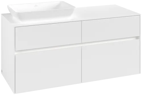 Obrázek VILLEROY BOCH Collaro toaletní skříňka, s osvětlením, 4 výsuvy, 1200 x 548 x 500 mm, bílá matná / bílá matná #C113B0MS
