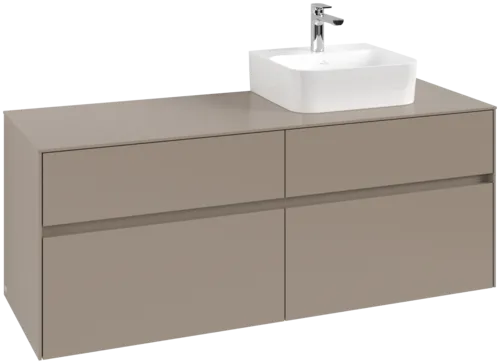 Picture of VILLEROY BOCH Collaro Vanity unit, 4 pull-out compartments, 1400 x 548 x 500 mm, Taupe / Taupe #C10200VM