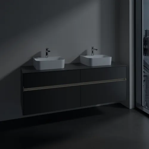 Bild von VILLEROY BOCH Collaro Waschbeckenunterschrank, mit Beleuchtung, 4 Auszüge, 1600 x 548 x 500 mm, Graphite / Graphite #C107B0VR