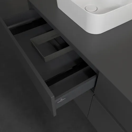 Bild von VILLEROY BOCH Collaro Waschbeckenunterschrank, mit Beleuchtung, 4 Auszüge, 1600 x 548 x 500 mm, Graphite / Graphite #C107B0VR