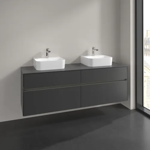 Bild von VILLEROY BOCH Collaro Waschbeckenunterschrank, mit Beleuchtung, 4 Auszüge, 1600 x 548 x 500 mm, Graphite / Graphite #C107B0VR