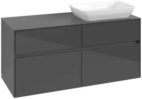Obrázek VILLEROY BOCH Collaro toaletní skříňka, 4 výsuvy, 1200 x 548 x 500 mm, lesklá šedá / lesklá šedá #C11400FP