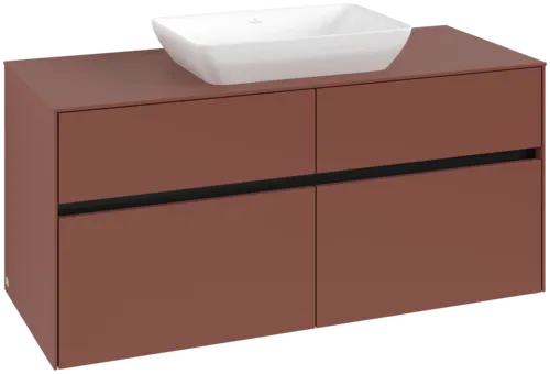 VILLEROY BOCH Collaro Vanity unit, 4 pull-out compartments, 1200 x 548 x 500 mm, Wine Red / Wine Red #C11200AH resmi