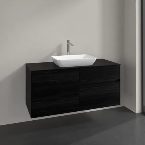 Bild von VILLEROY BOCH Collaro Waschbeckenunterschrank, 4 Auszüge, 1200 x 548 x 500 mm, Black Oak / Black Oak #C11200AB