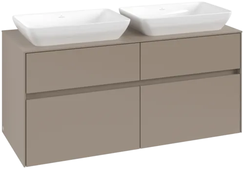 Picture of VILLEROY BOCH Collaro Vanity unit, with lighting, 4 pull-out compartments, 1200 x 548 x 500 mm, Taupe / Taupe #C115B0VM