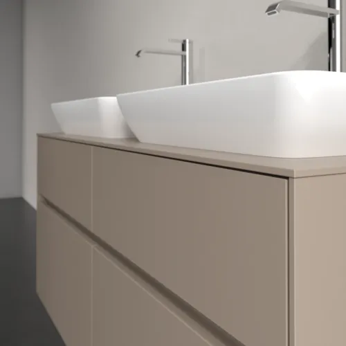 Bild von VILLEROY BOCH Collaro Waschbeckenunterschrank, mit Beleuchtung, 4 Auszüge, 1200 x 548 x 500 mm, Taupe / Taupe #C115B0VM