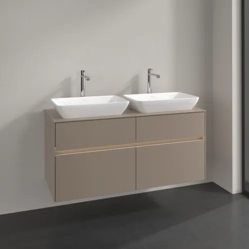 Bild von VILLEROY BOCH Collaro Waschbeckenunterschrank, mit Beleuchtung, 4 Auszüge, 1200 x 548 x 500 mm, Taupe / Taupe #C115B0VM
