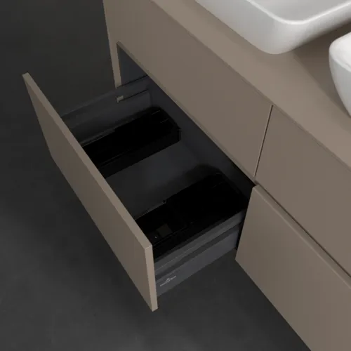 Bild von VILLEROY BOCH Collaro Waschbeckenunterschrank, mit Beleuchtung, 4 Auszüge, 1200 x 548 x 500 mm, Taupe / Taupe #C115B0VM