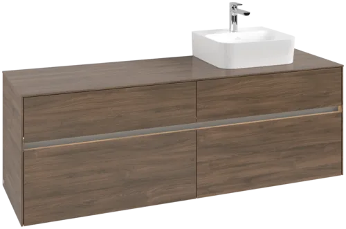 Picture of VILLEROY BOCH Collaro Vanity unit, with lighting, 4 pull-out compartments, 1600 x 548 x 500 mm, Arizona Oak / Arizona Oak #C106B0VH