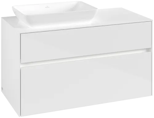 Obrázek VILLEROY BOCH Collaro toaletní skříňka, s osvětlením, 2 výsuvy, 1000 x 548 x 500 mm, lesklá bílá / lesklá bílá #C110B0DH