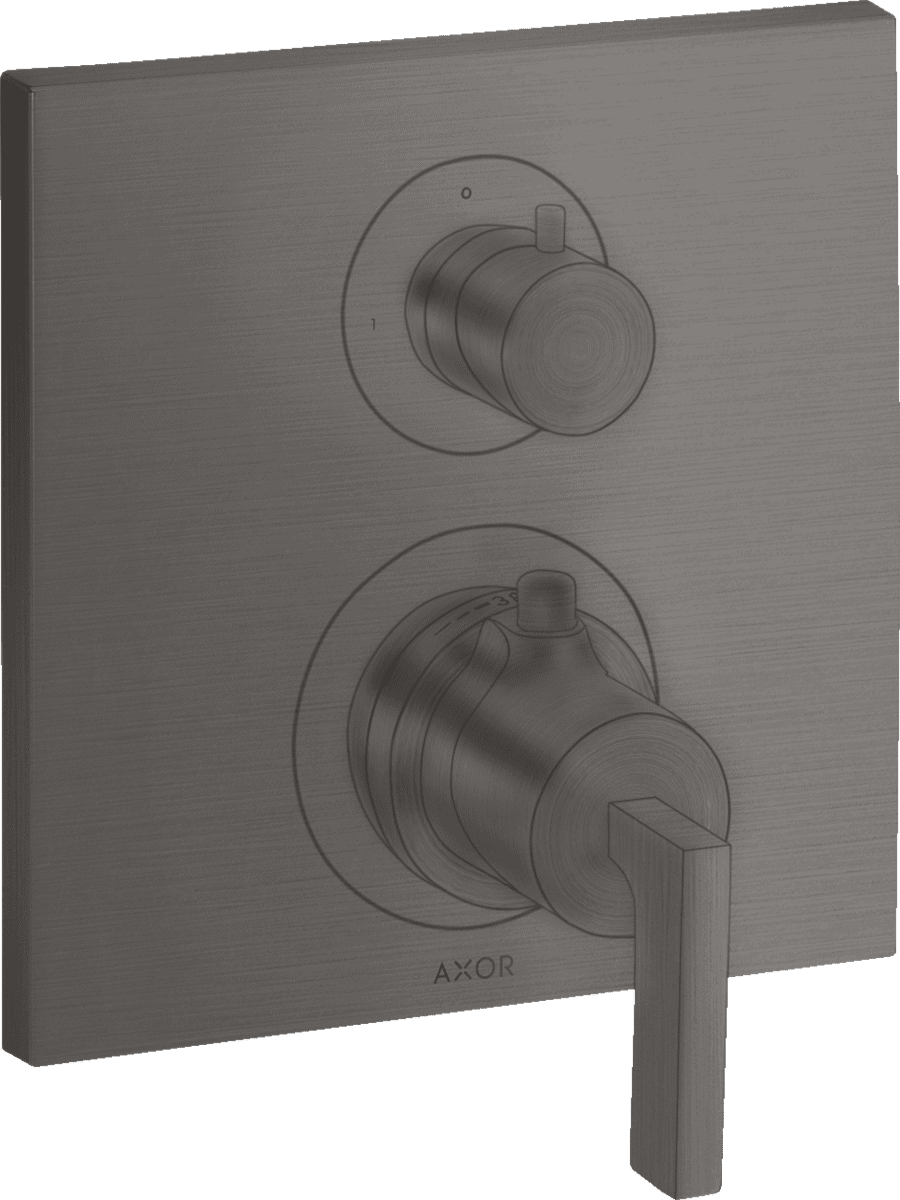 HANSGROHE AXOR Citterio Thermostat Unterputz mit Absperrventil und Hebelgriff #39700340 - Brushed Black Chrome