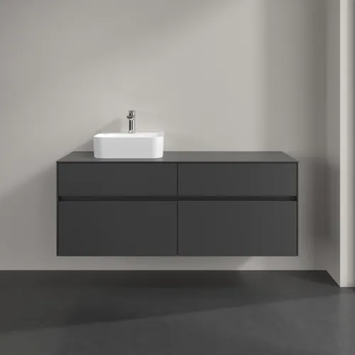 Obrázek VILLEROY BOCH Toaletní skříňka Collaro, 4 výsuvy, 1400 x 548 x 500 mm, grafitová / grafitová #C10100VR