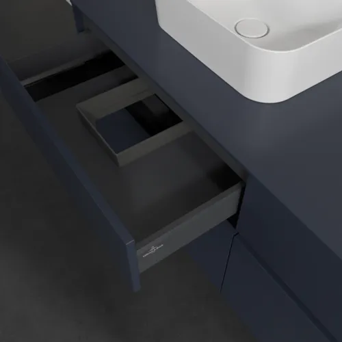 Picture of VILLEROY BOCH Collaro Vanity unit, 4 pull-out compartments, 1400 x 548 x 500 mm, Marine Blue / Marine Blue #C10100VQ