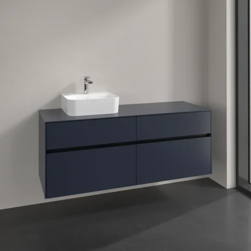 Picture of VILLEROY BOCH Collaro Vanity unit, 4 pull-out compartments, 1400 x 548 x 500 mm, Marine Blue / Marine Blue #C10100VQ