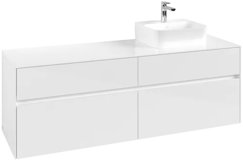 Obrázek VILLEROY BOCH Toaletní skříňka Collaro, 4 výsuvy, 1600 x 548 x 500 mm, lesklá bílá / lesklá bílá #C10600DH