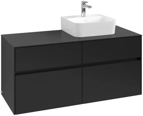 Picture of VILLEROY BOCH Collaro Vanity unit, with lighting, 4 pull-out compartments, 1200 x 548 x 500 mm, Volcano Black / Volcano Black #C099B0VL