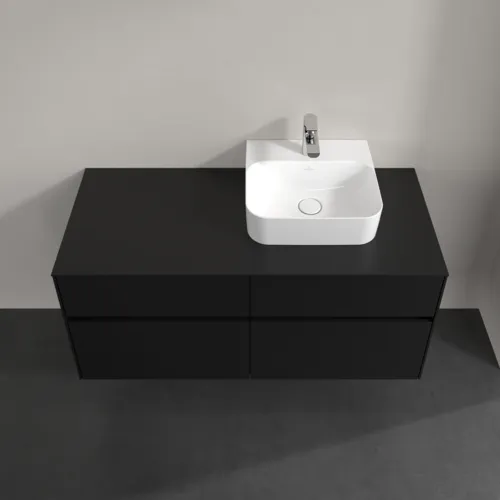 Obrázek VILLEROY BOCH Toaletní skříňka Collaro, s osvětlením, 4 výsuvy, 1200 x 548 x 500 mm, Volcano Black / Volcano Black #C099B0VL