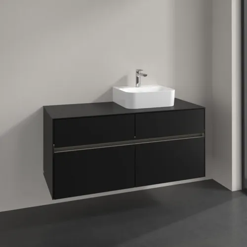 Obrázek VILLEROY BOCH Toaletní skříňka Collaro, s osvětlením, 4 výsuvy, 1200 x 548 x 500 mm, Volcano Black / Volcano Black #C099B0VL