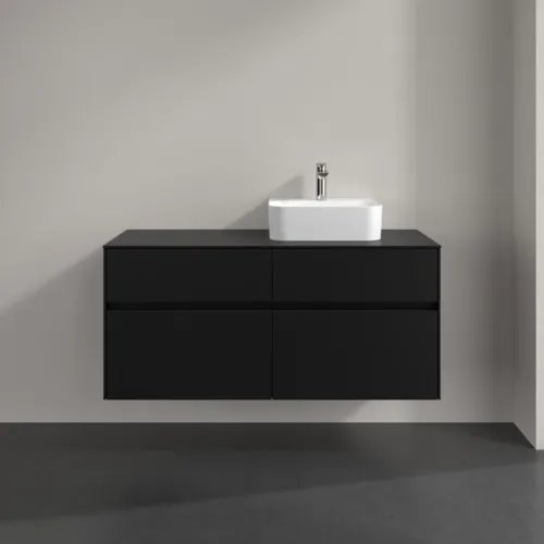 Obrázek VILLEROY BOCH Toaletní skříňka Collaro, s osvětlením, 4 výsuvy, 1200 x 548 x 500 mm, Volcano Black / Volcano Black #C099B0VL