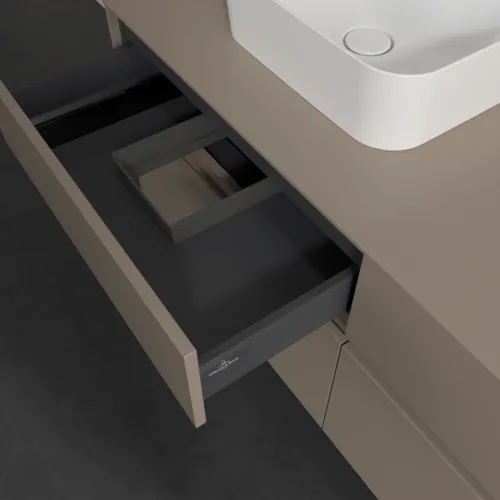 Bild von VILLEROY BOCH Collaro Waschbeckenunterschrank, 4 Auszüge, 1400 x 548 x 500 mm, Taupe / Taupe #C10100VM